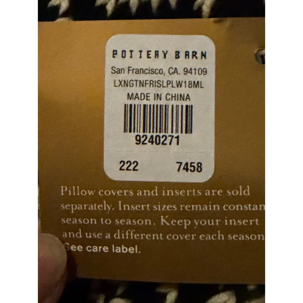 Pottery Barn Fair Isle Knit Pillow Covers 18x18 Black White Red Lot of 4 NWT